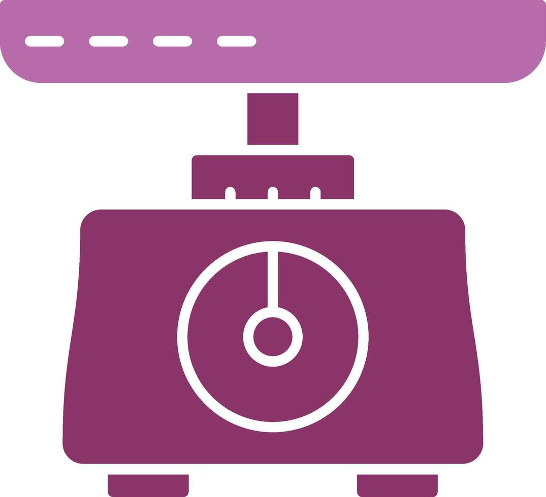 Weighing Scale Glyph Two Colour Icon vector