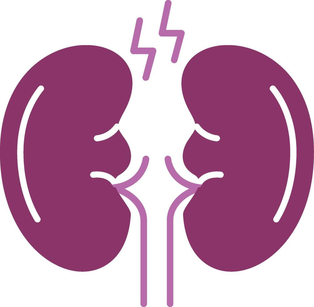 Kidney Glyph Two Colour Icon vector