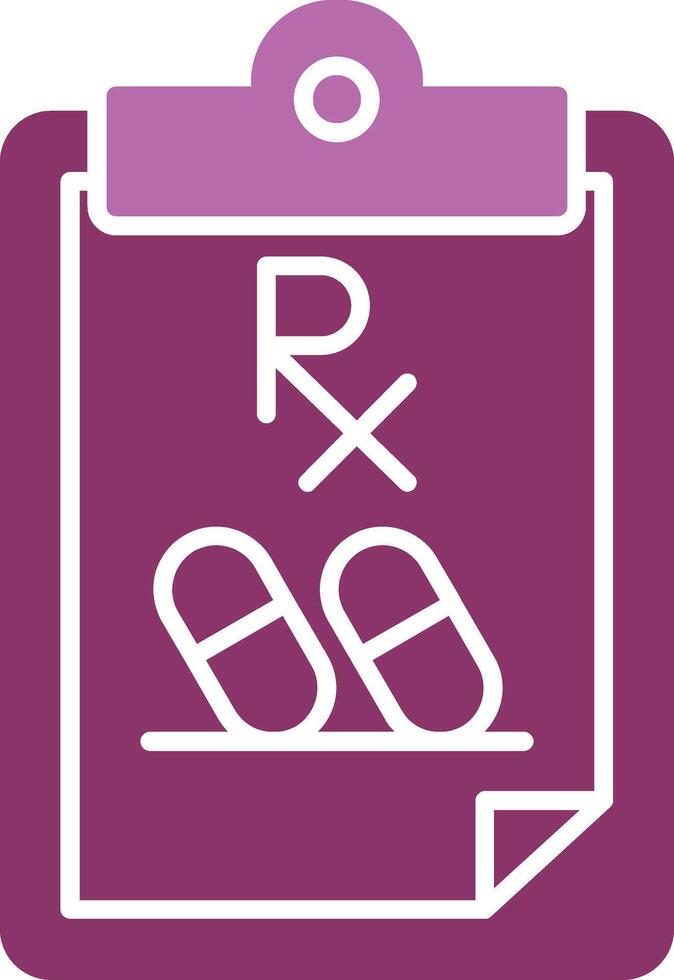 Prescription Glyph Two Colour Icon vector