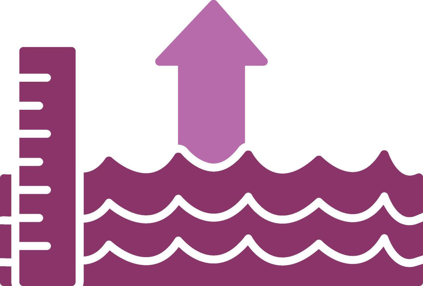 Sea Level Rise Glyph Two Colour Icon vector