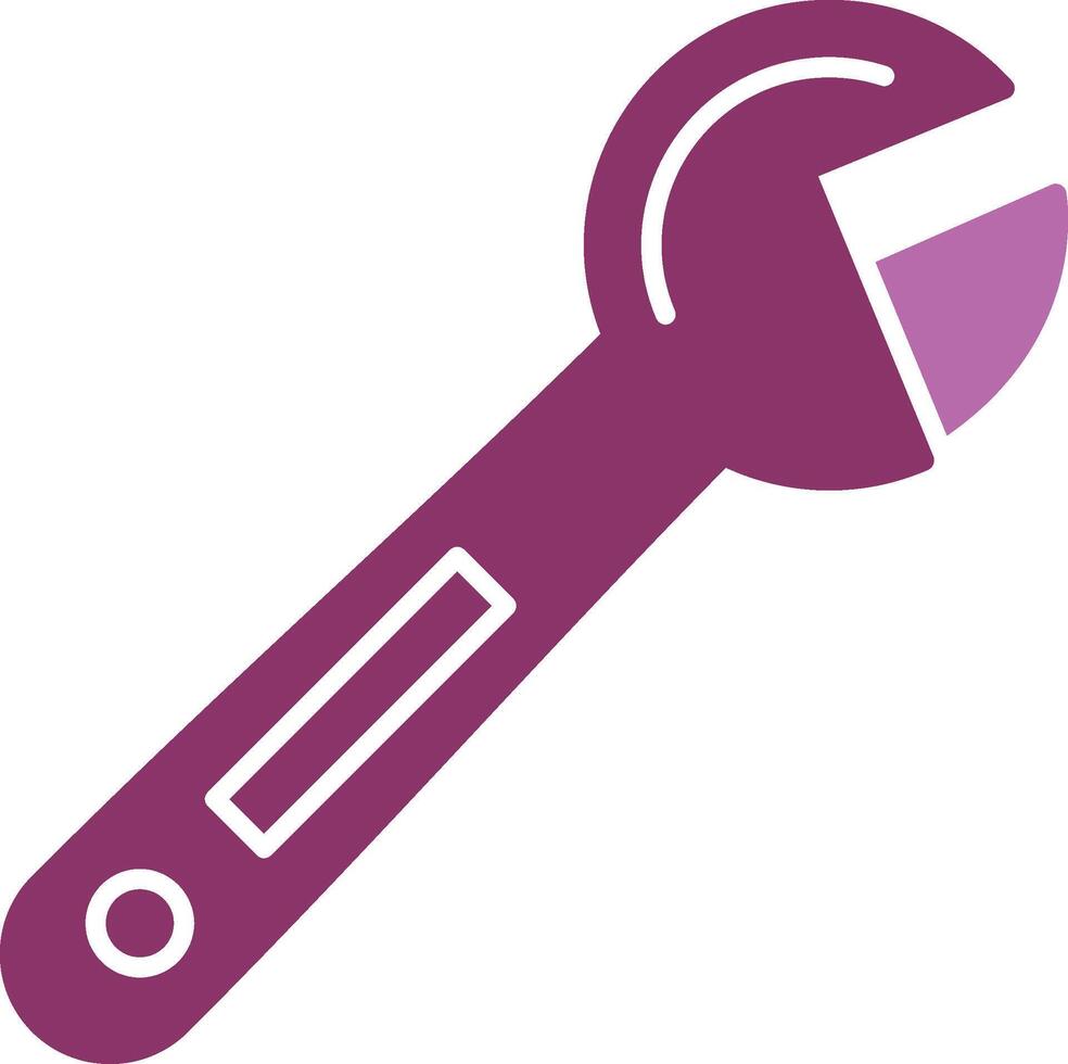 Adjustable Wrench Glyph Two Colour Icon vector