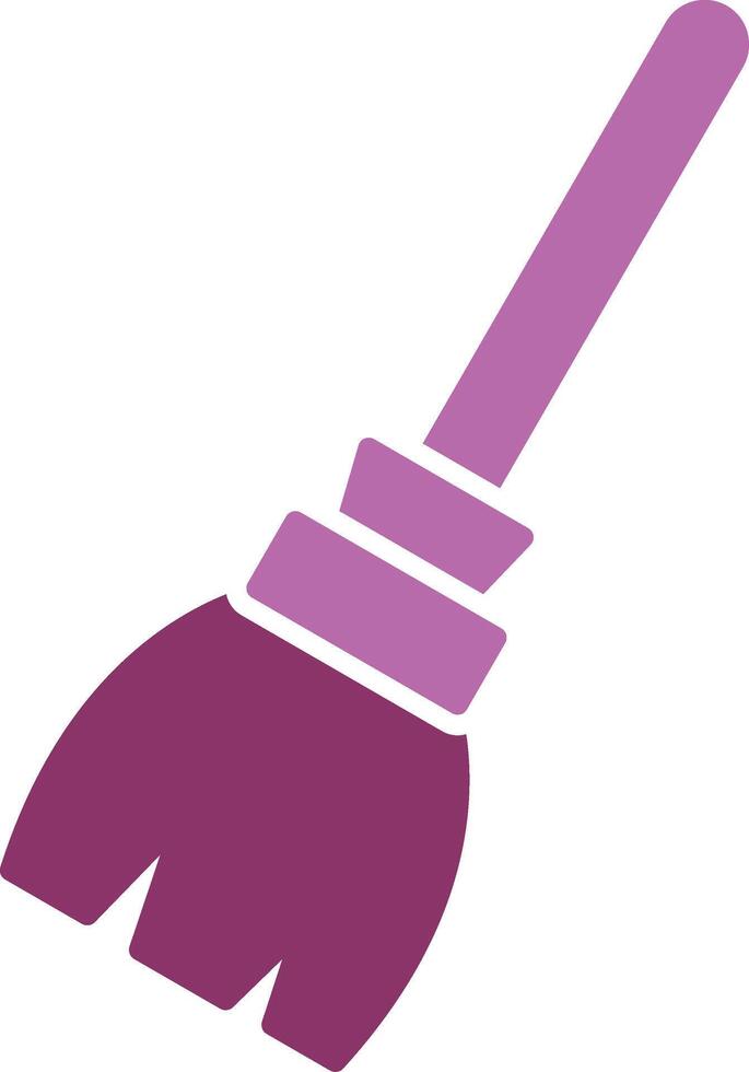Broom Glyph Two Colour Icon vector