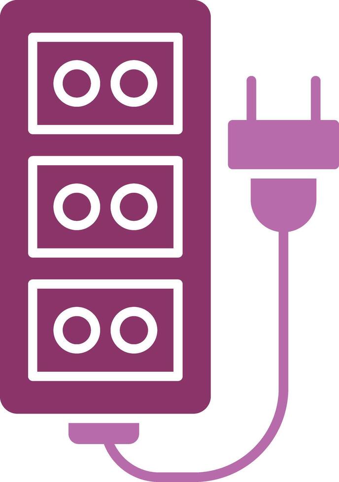 Extension Cord Glyph Two Colour Icon vector
