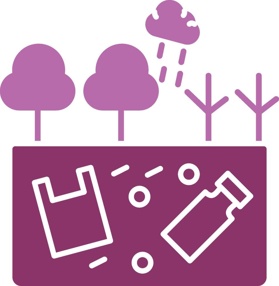 Land Pollution Glyph Two Colour Icon vector