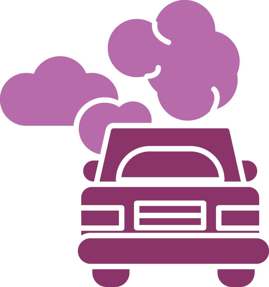 Car Pollution Glyph Two Colour Icon vector