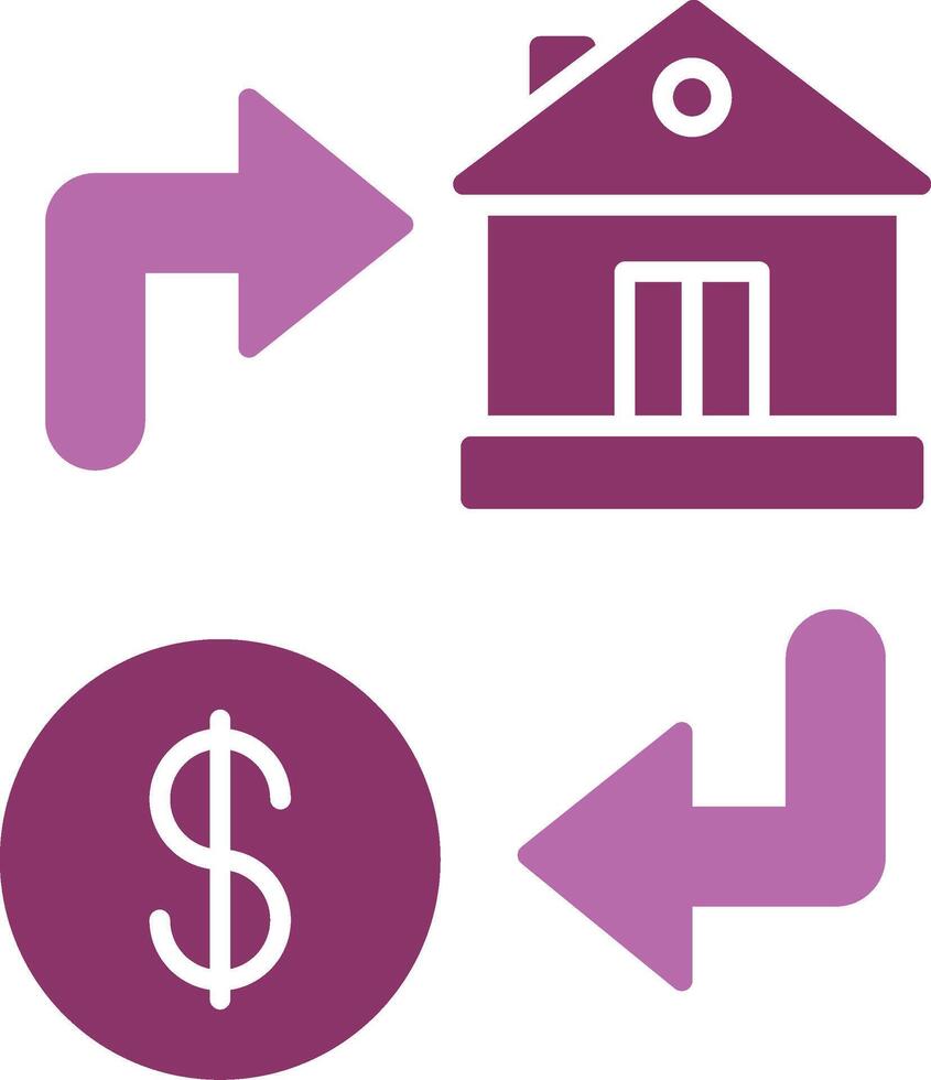 Property Exchange Glyph Two Colour Icon vector