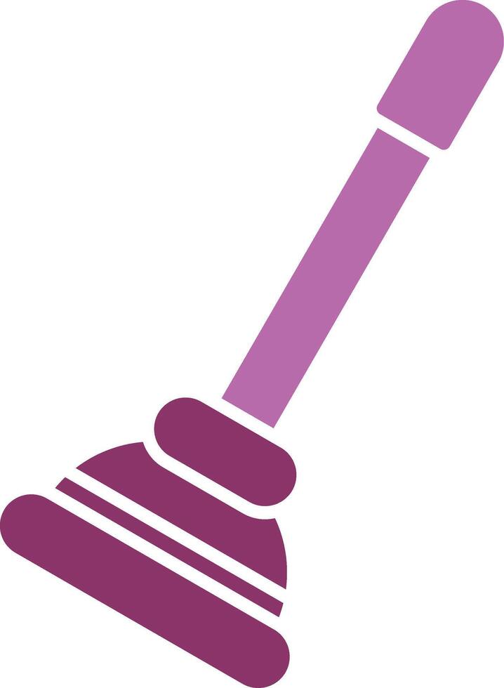 Plunger Glyph Two Colour Icon vector