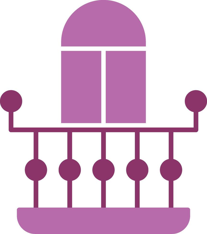Balcony Glyph Two Colour Icon vector