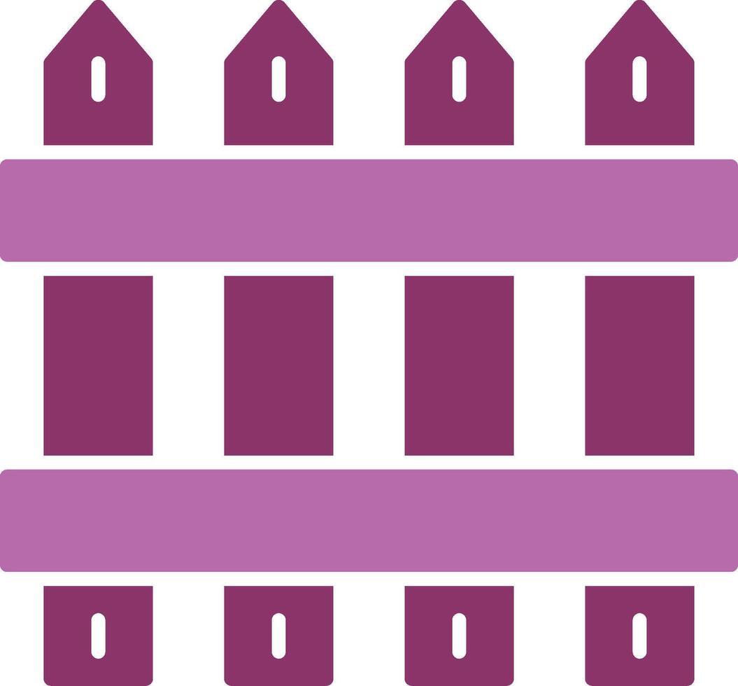 Fence Glyph Two Colour Icon vector