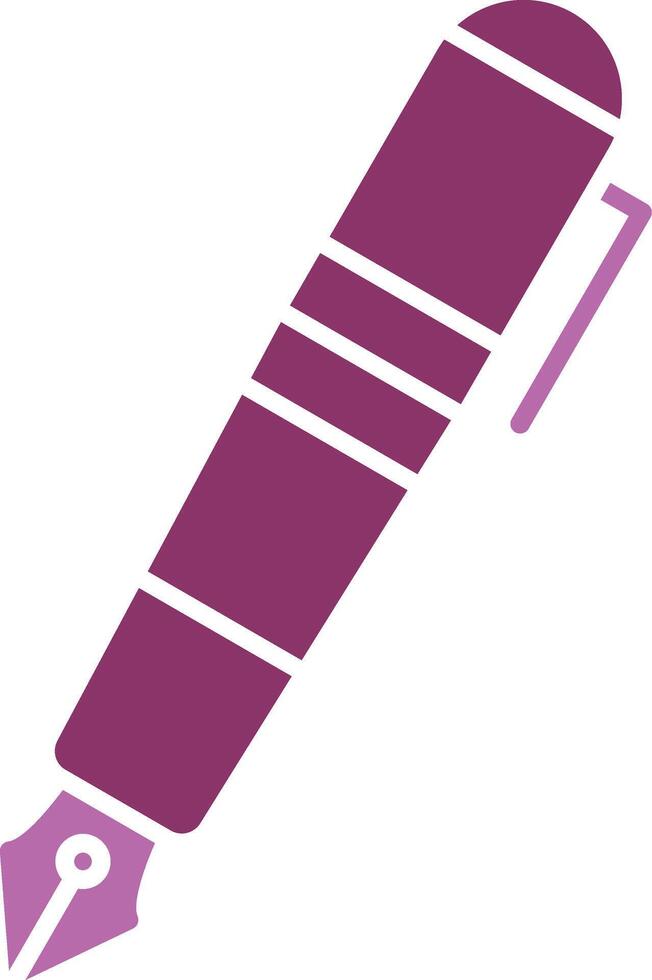 Fountain Pen Glyph Two Colour Icon vector