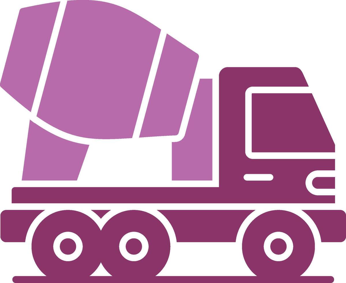 Concrete Mixer Truck Glyph Two Colour Icon vector