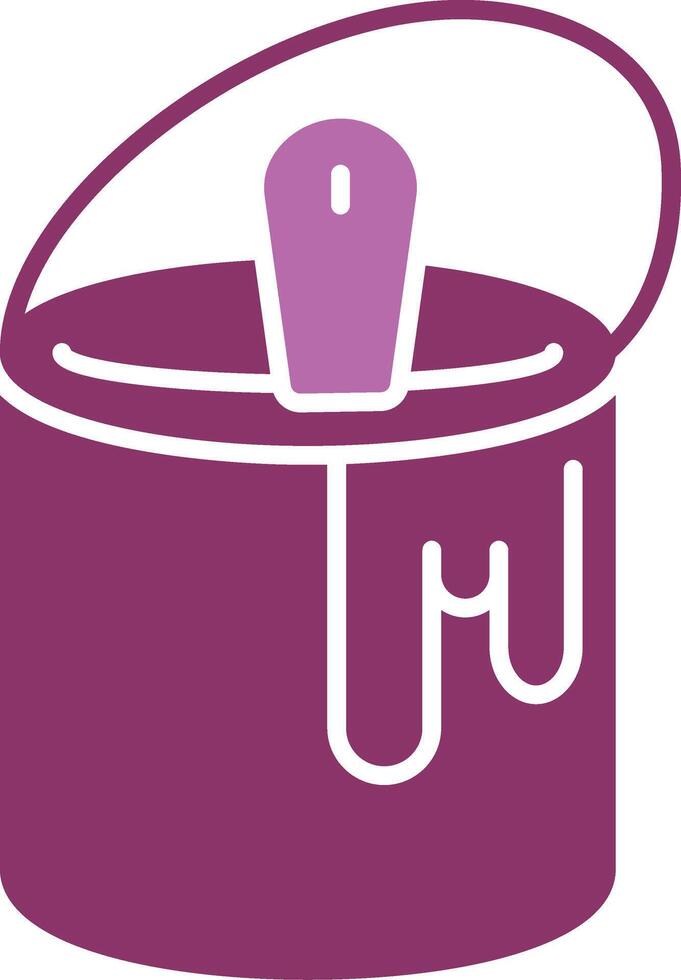 Tin with Paint Glyph Two Colour Icon vector