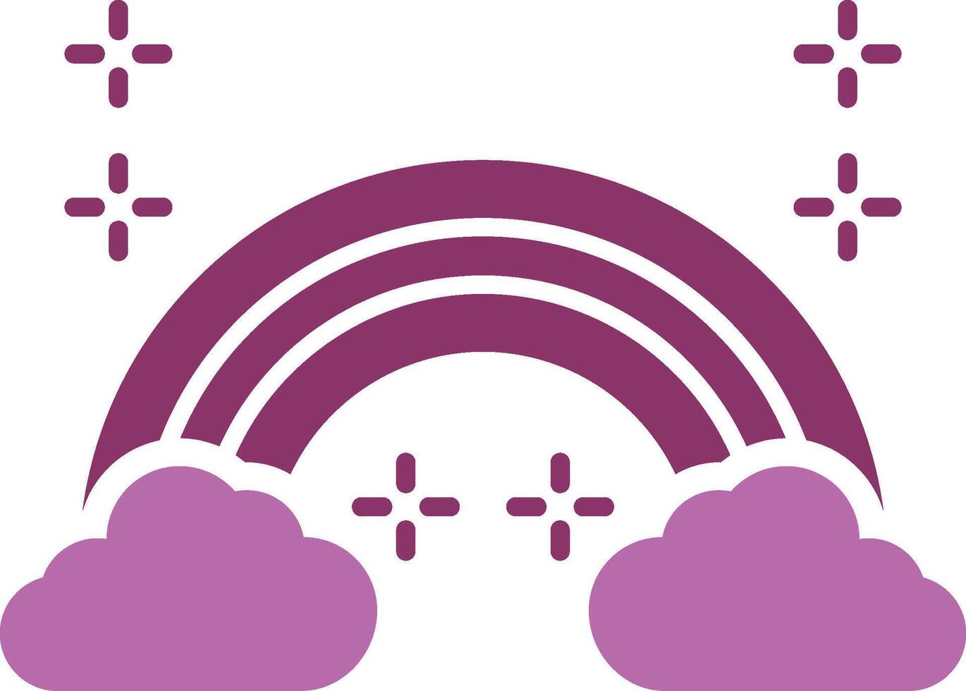 Rainbow Glyph Two Colour Icon vector