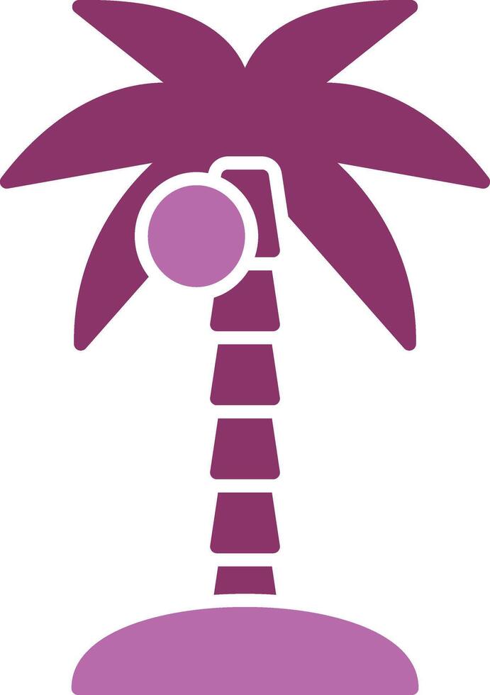 Coconut Tree Glyph Two Colour Icon vector