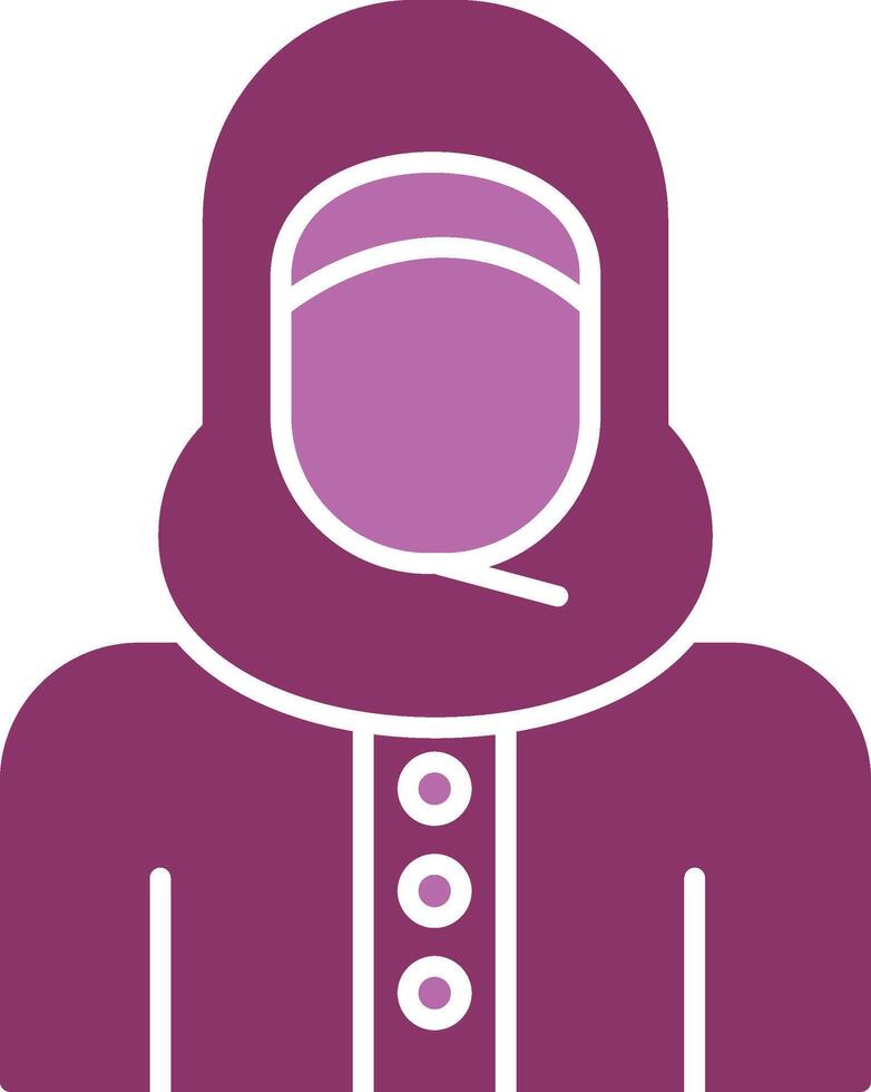 Islamic Woman Glyph Two Colour Icon vector