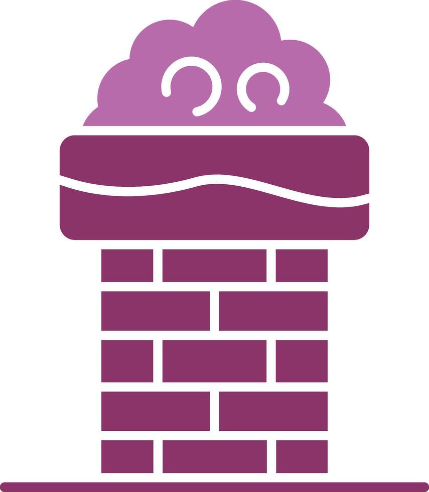 Chimney Top Glyph Two Colour Icon vector