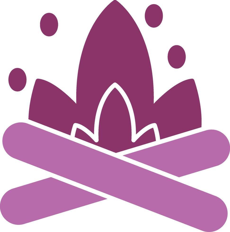 Bonfire Glyph Two Colour Icon vector