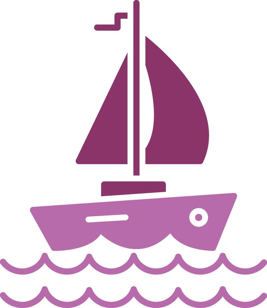 Yacht Glyph Two Colour Icon vector