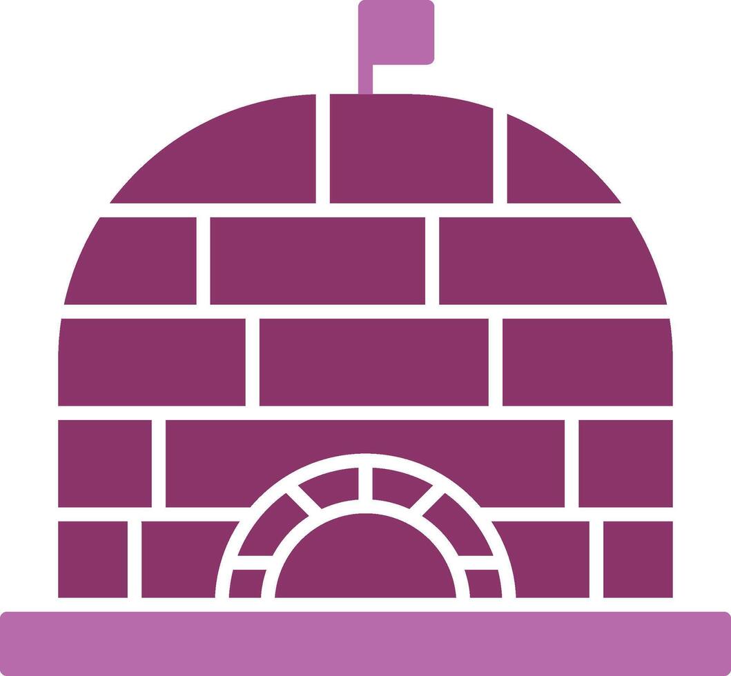 Igloo Glyph Two Colour Icon vector