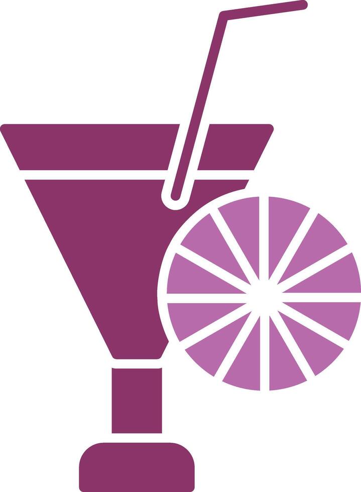 Cocktail Glyph Two Colour Icon vector