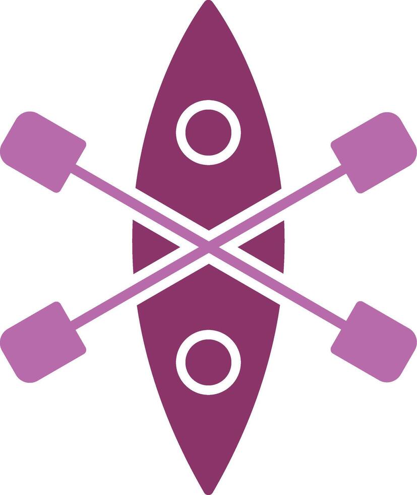 Kayak Glyph Two Colour Icon vector