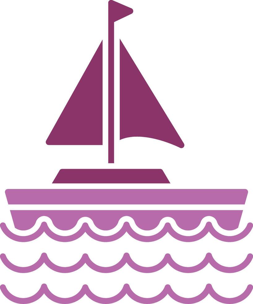 Sail Boat Glyph Two Colour Icon vector