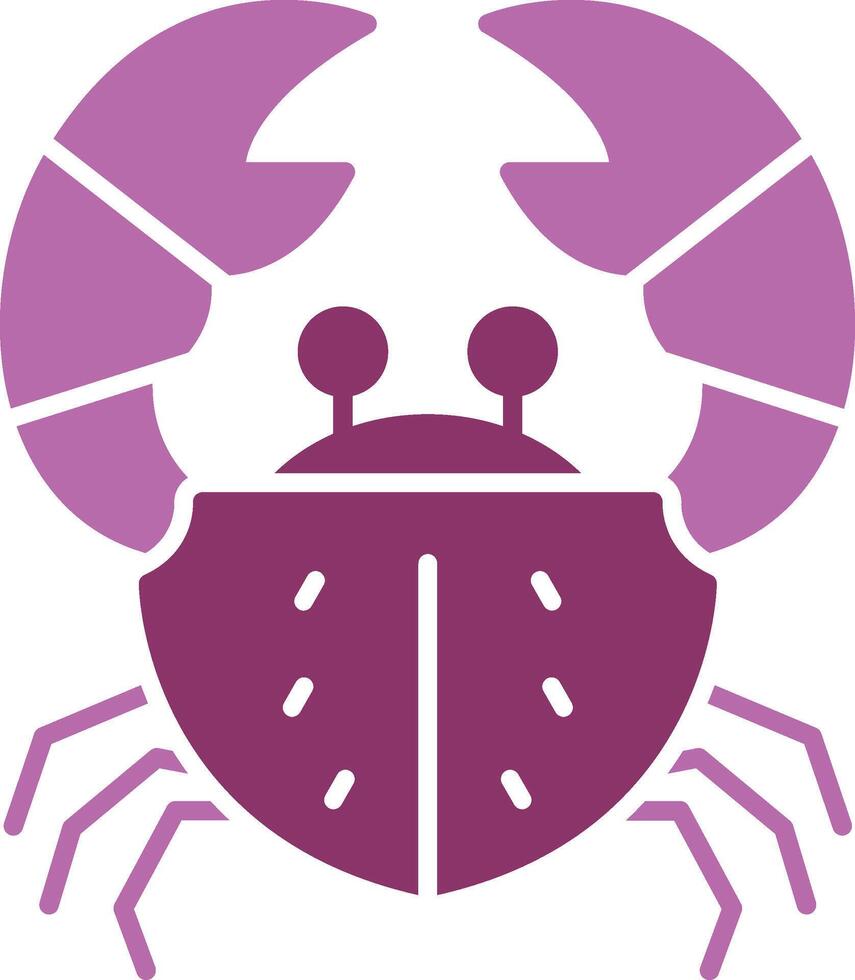 Crab Glyph Two Colour Icon vector