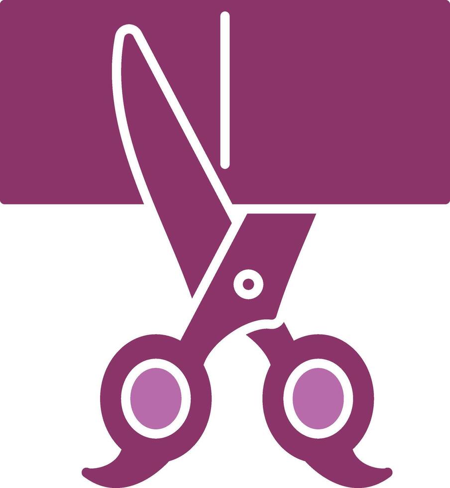 Scissors Glyph Two Colour Icon vector