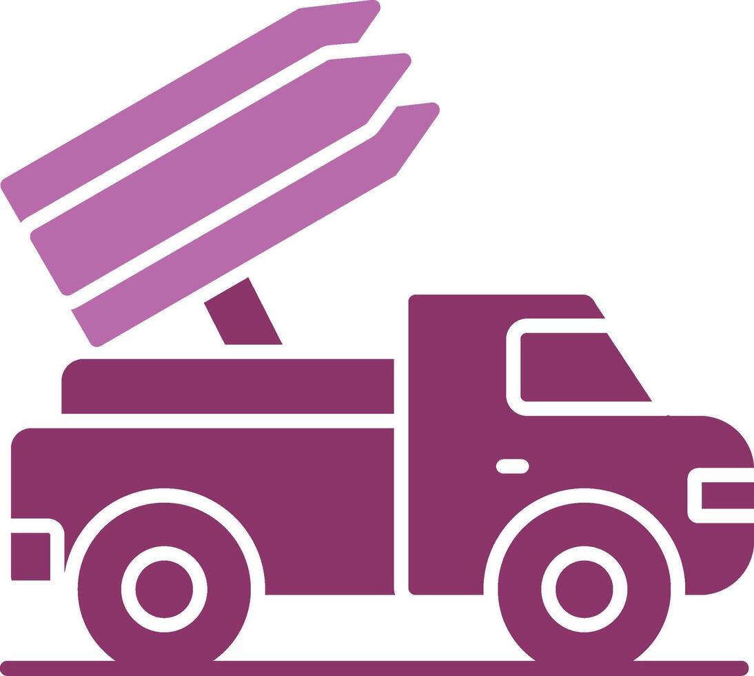 Missile Truck Glyph Two Colour Icon vector