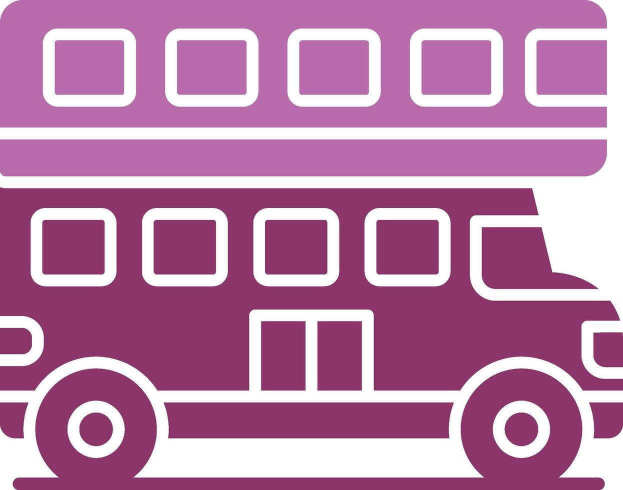 doble autobús glifo dos color icono vector