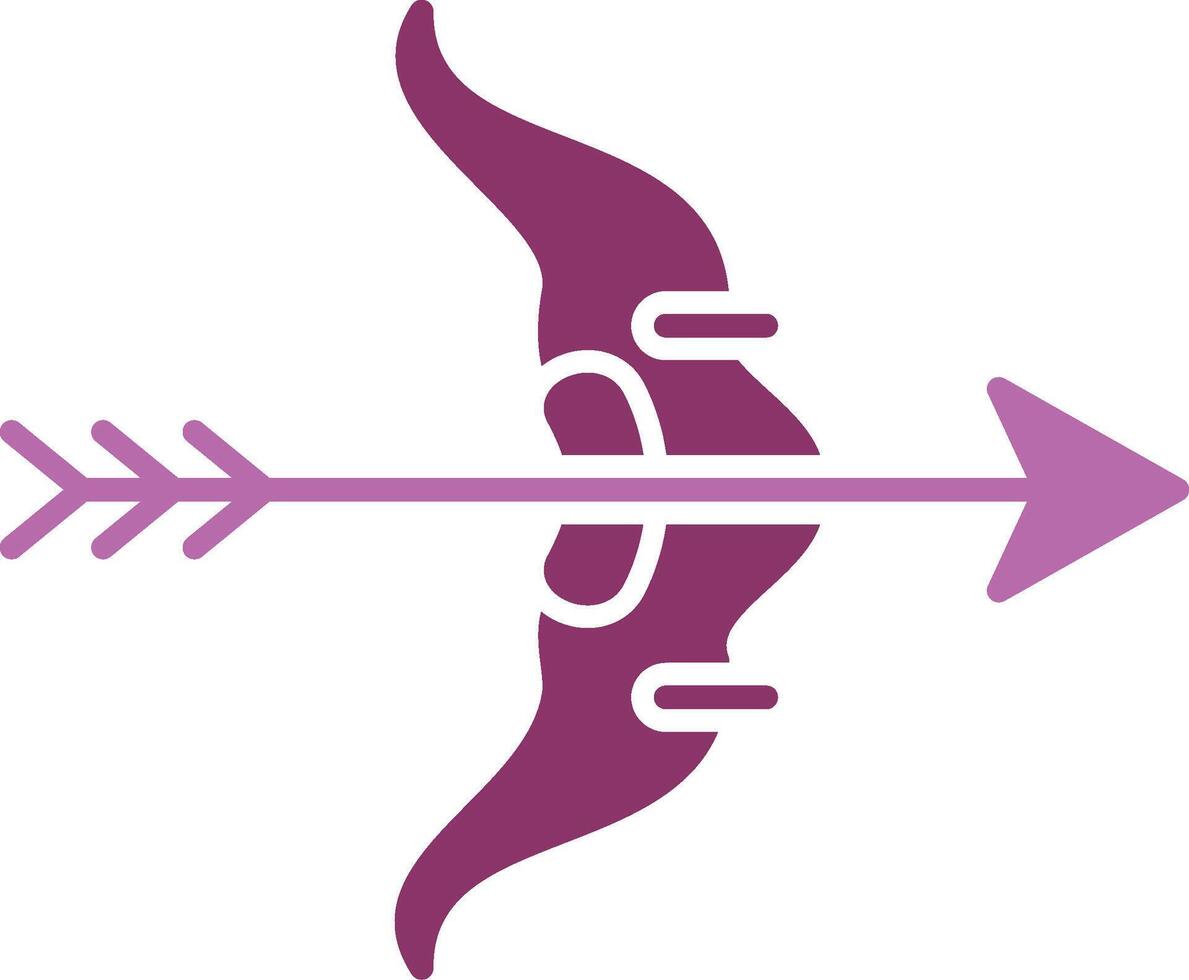 Bow And Arrow Glyph Two Colour Icon vector