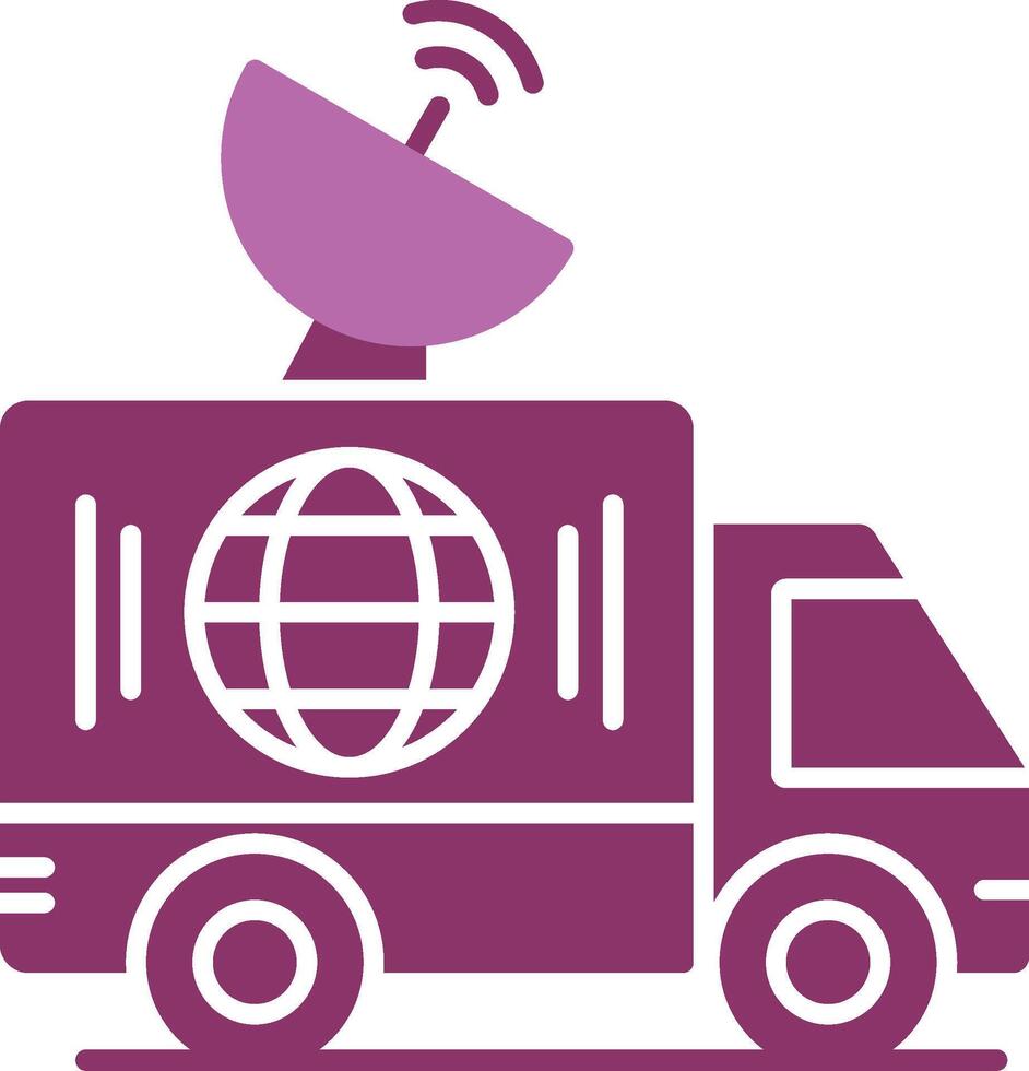 News Van Glyph Two Colour Icon vector