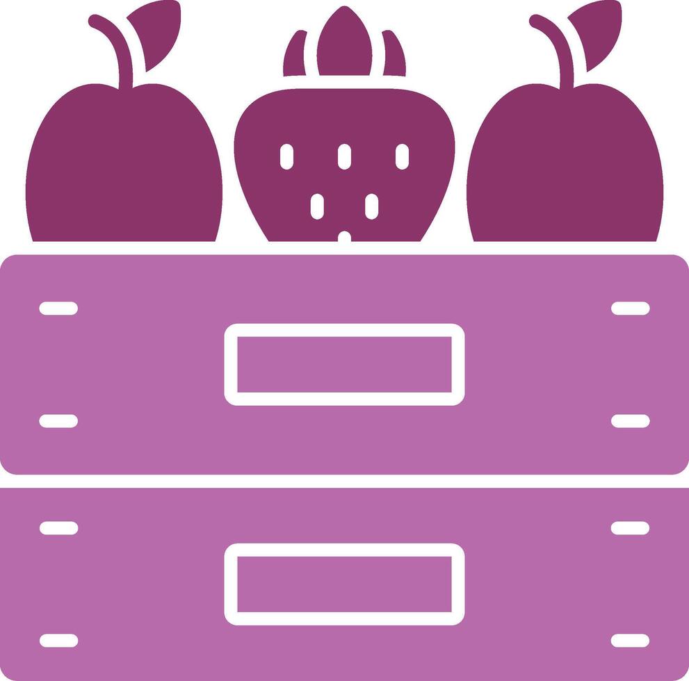 Fruit Box Glyph Two Colour Icon vector