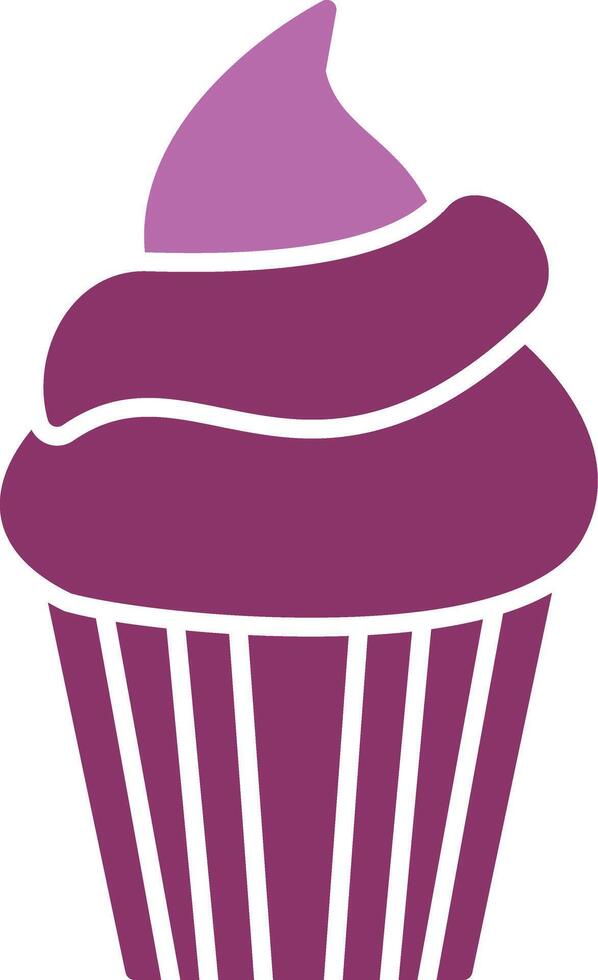 Cupcake Glyph Two Colour Icon vector