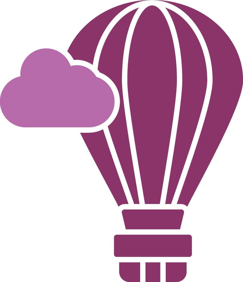 Hot Air Balloon Glyph Two Colour Icon vector