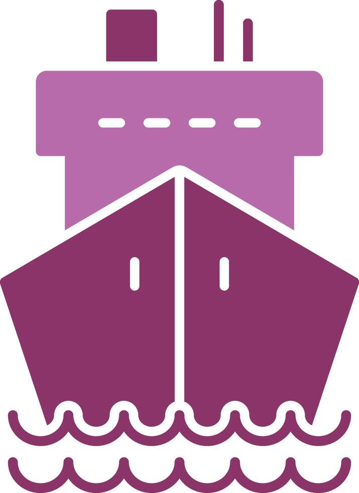 Cargo Ship Glyph Two Colour Icon vector