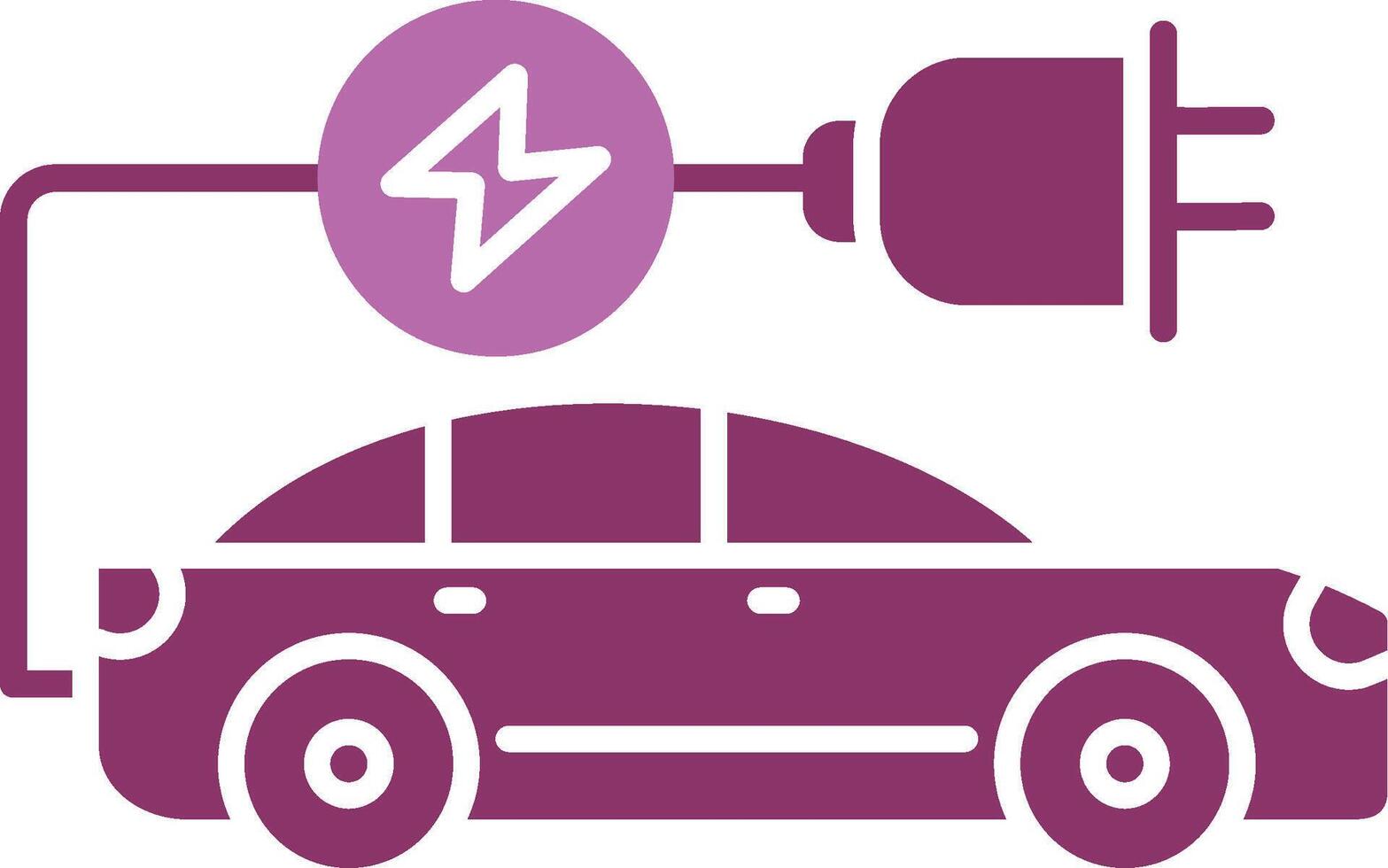 Electric Car Glyph Two Colour Icon vector