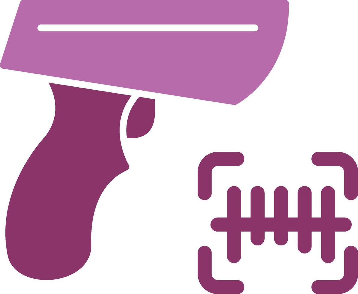 Barcode Scanner Glyph Two Colour Icon vector