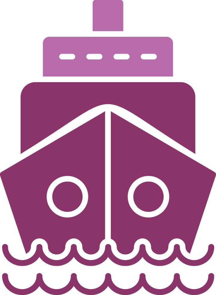 Ship Glyph Two Colour Icon vector