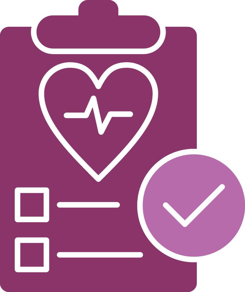 Health Check Glyph Two Colour Icon vector