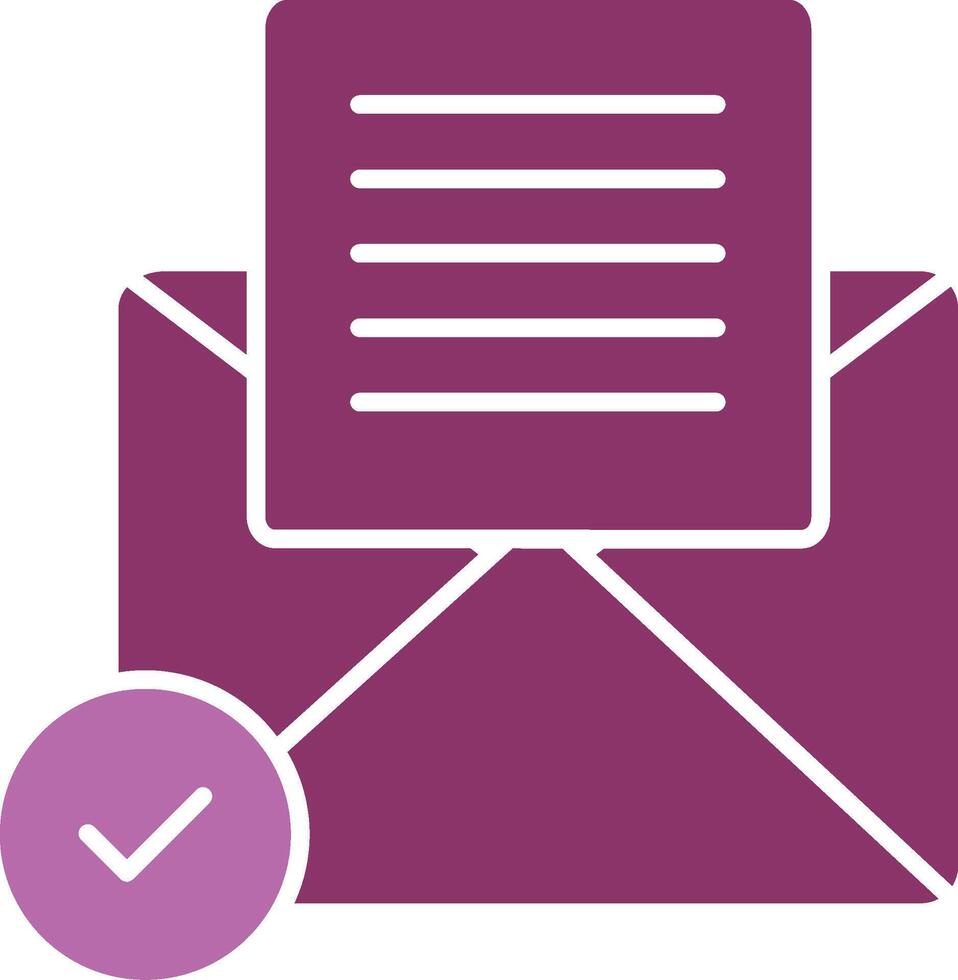Open Email Glyph Two Colour Icon vector