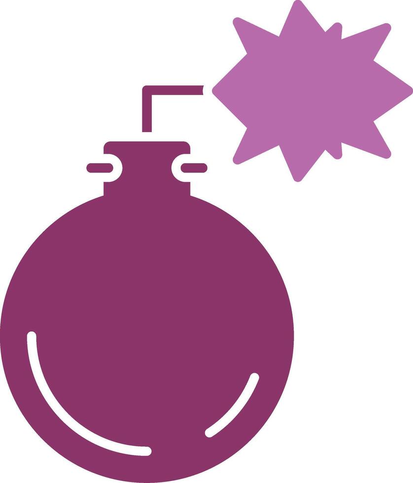 Bomb Glyph Two Colour Icon vector