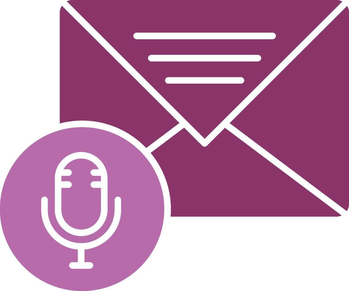 Audio Message Glyph Two Colour Icon vector