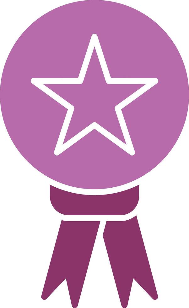 Star Medal Glyph Two Colour Icon vector