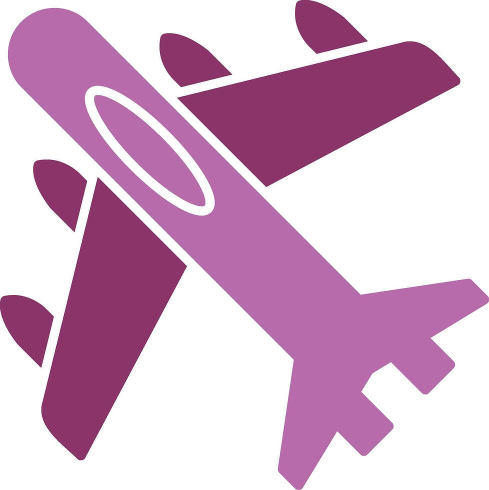 Jet Plane Glyph Two Colour Icon vector