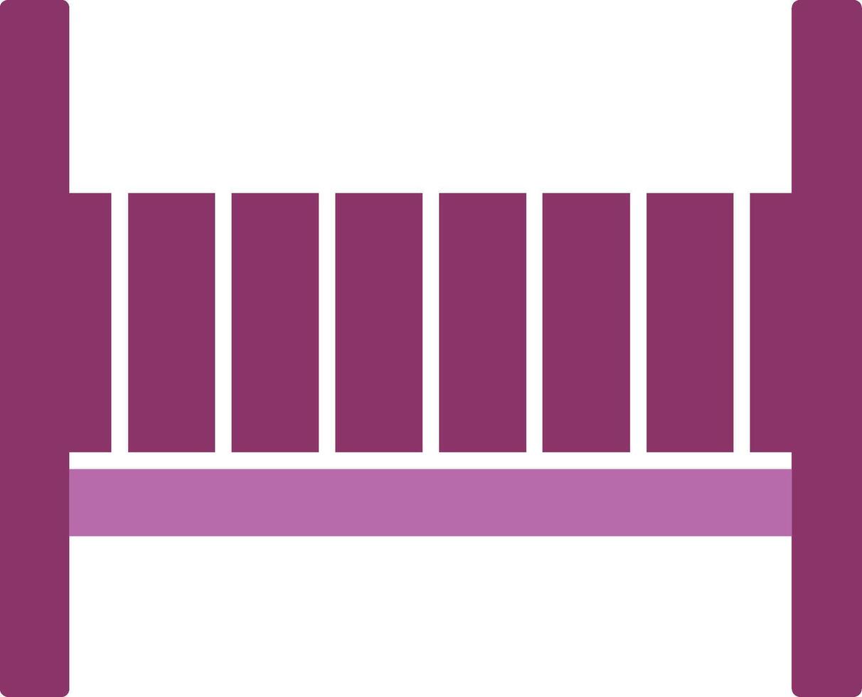 Baby Crib Glyph Two Colour Icon vector