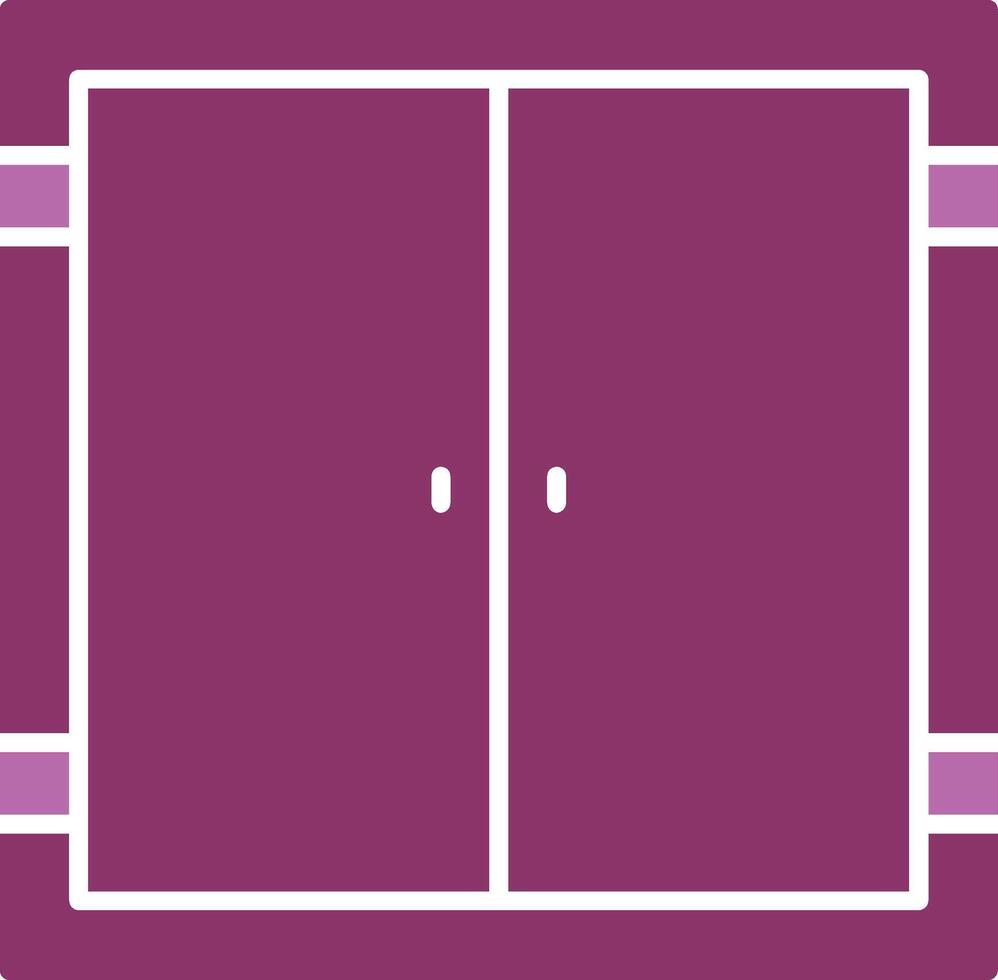 Door Glyph Two Colour Icon vector
