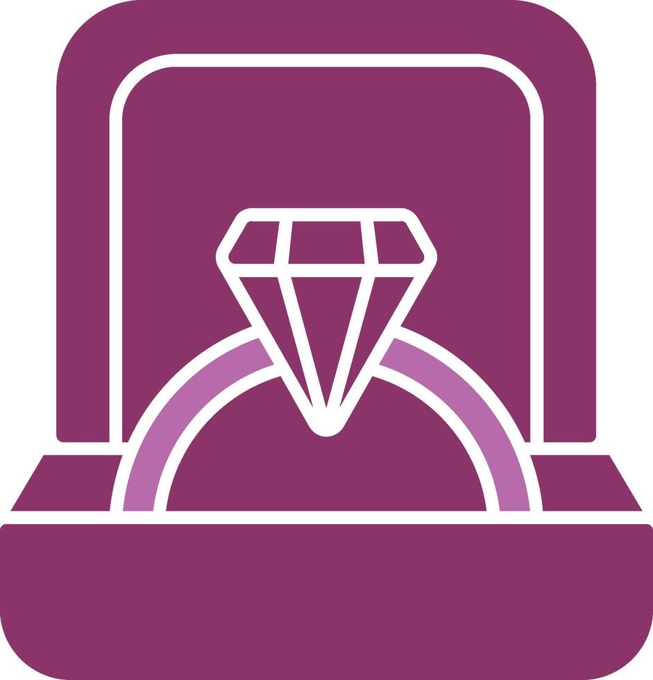 Ring Box Glyph Two Colour Icon vector