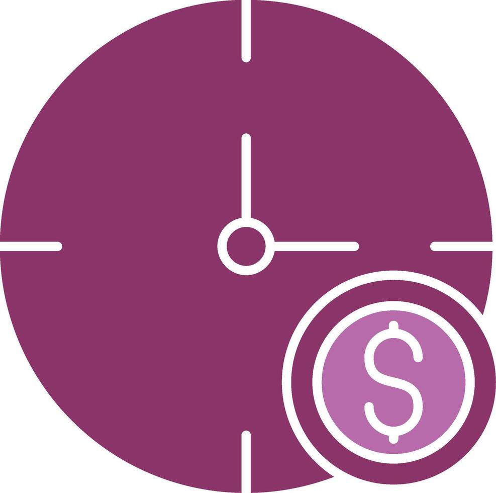 Time Is Money Glyph Two Colour Icon vector