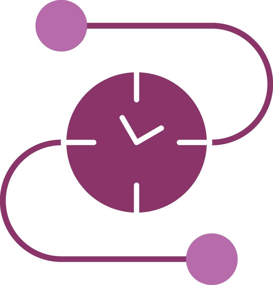 Time Line Glyph Two Colour Icon vector